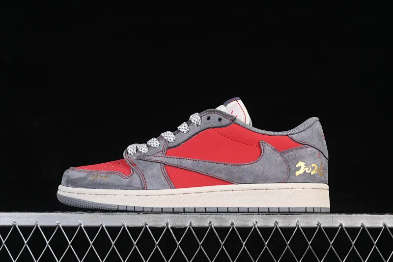 All categories Air Jordan Jordan series basketball shoes Air Jordan 1 Low High-end customized low-top sneakers Travis Scott x Fragment Design x Air Jordan 1 Low OG SP AJ1 Qiao 1 Good luck in the Year of the Horse Low-top cultural casual sneakers JJ2508-105